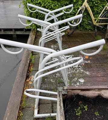 Groot fietsenrek voor 6 tot 12 fietsen - Wit metaal