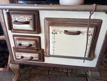 Vintage emaille houtkachel / fornuis