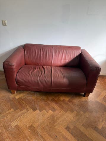 Bank, kunstof leer, rood