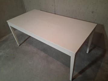 Grote witte tafel 80 x 160 x 74 cm
