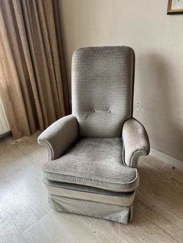 Groene velours fauteuil