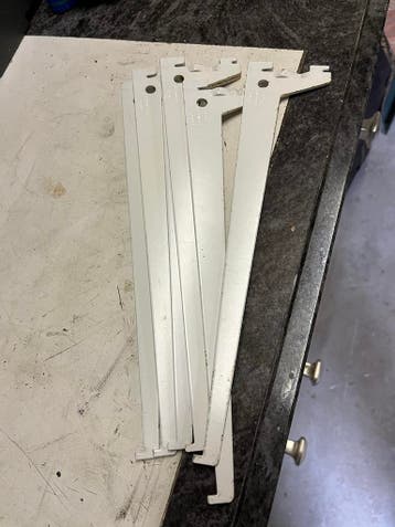 Set van 7 witte plankdragers - Gebruikt