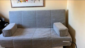 Grijze slaapbank / bedbank 205x105x95 (bed 205x140x47)