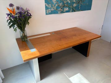 GRATIS OP TE HALEN stevig bureau hout/metaal 180cm