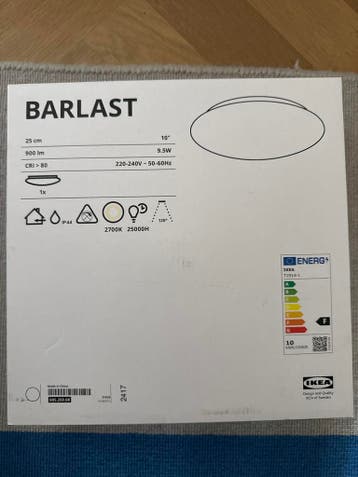 IKEA BARLAST LED Plafondlamp - 25 cm, 900 lm, 2700K