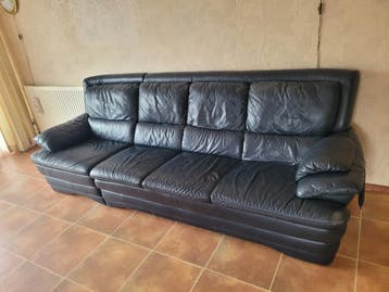 Bankstel 4 zitter leder look