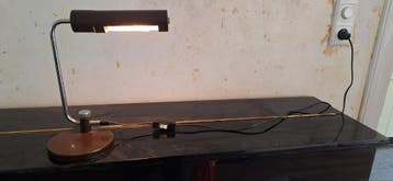 Donkerbruin pianolampje, H29,5cm, inclusief lampje