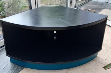 Moderne hoek TV-meubel/kast - Zwart met blauwe basis