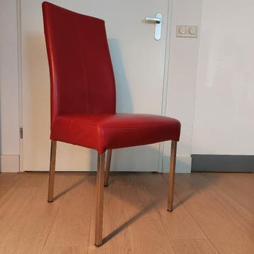4 eetkamerstoelen (echt leer)