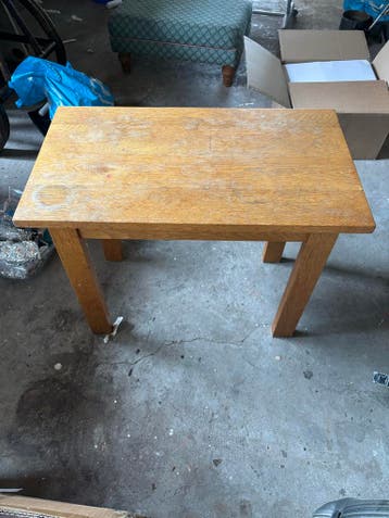 Massief Eikenhouten Bijzettafel - Robuust & Compact