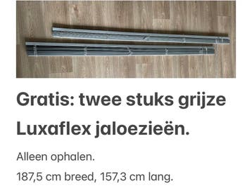 Gratis: 2x Luxaflex horizontale jaloezieën (zilvergrijs)