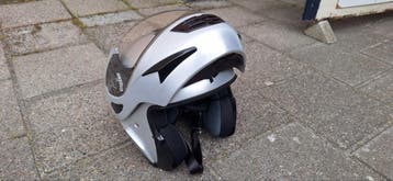 Zilverkleurige systeemhelm S