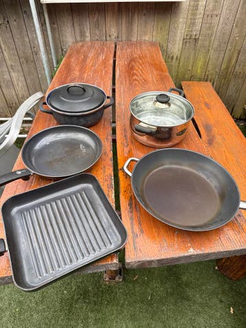 Pannenset: Koekenpannen, Grillpan en Kookpan