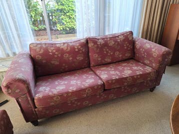 Comfortabele bank met bloemenprint, 2 meter breed