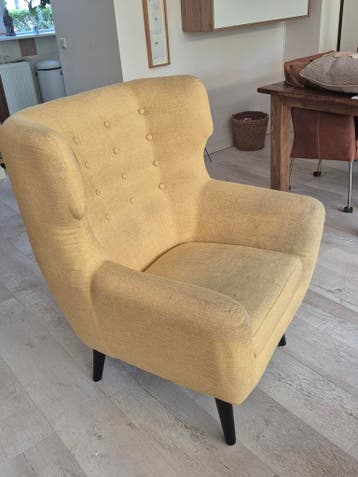 Gele fauteuil, zit heerlijk!!