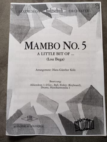 Mambo No. 5 (A Little Bit Of..) - Accordeon Orkest Partituur