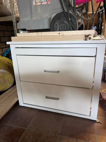 Wasmachineverhoger wit met 2 laden (62x52x55 cm)