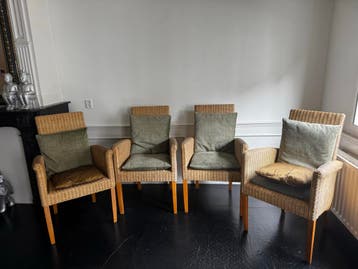 4 rieten eetkamerstoelen - Gratis af te halen