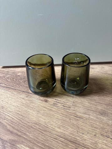 Gratis theelichthouders van glas, beschadigd