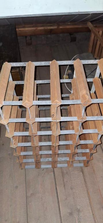 Houten wijnrek