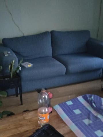 Mooie bank met twee fauteuils - Blauw en netjes