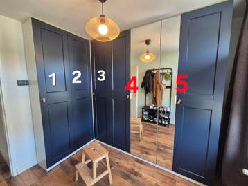 5 blauwe IKEA Pax kastdeuren (236cm) gratis af te halen