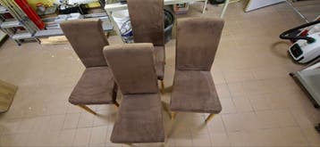 Set van 4 bruine eetkamerstoelen