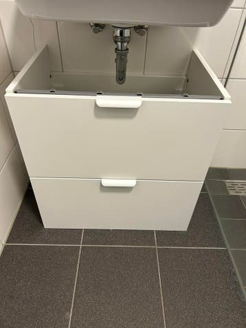 Witte IKEA ladekast met 2 lades - 60x60x42 cm