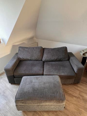Comfortabele 2-zitsbank met poef - N-Joy