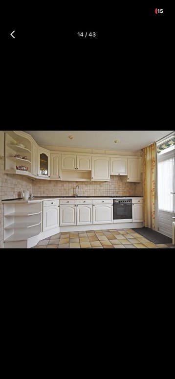Complete hoekkeuken met apparatuur - Wit