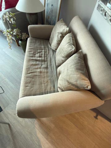 Comfortabele 2-zitsbank - Beige stof
