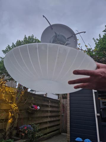 IKEA Plafondlamp met glazen kap
