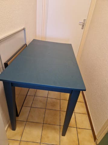 donkerblauwe eettafel - gratis ophalen
