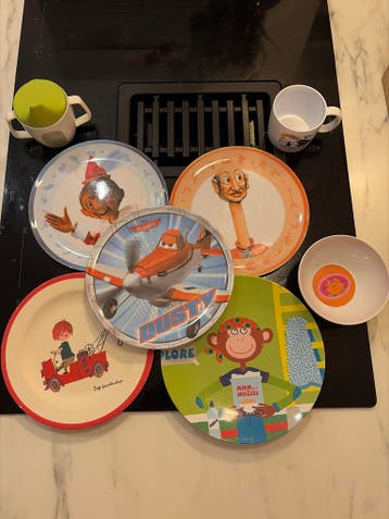 Kinder servies: Efteling, Planes, Pluk van de Petteflet