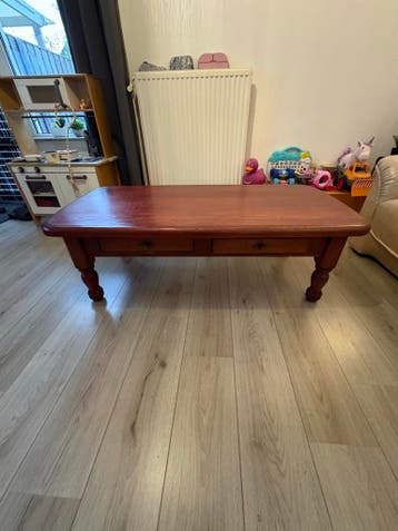 Gratis Eiken Salon Tafel met 2 Lades - 130x64x44cm