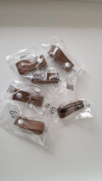 6x Nieuwe Leren Handvaten voor Ladekast - Bruin