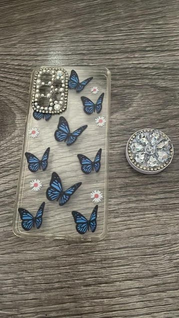 telefoonhoesje samsung a52s vlinder blauw  verzendkosten