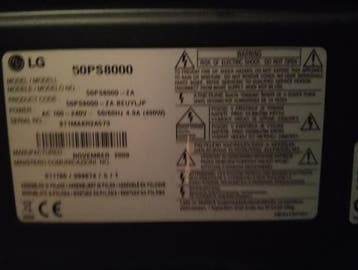 Gratis  voor  Onderdelen, tv Samsung 50 PS 8000