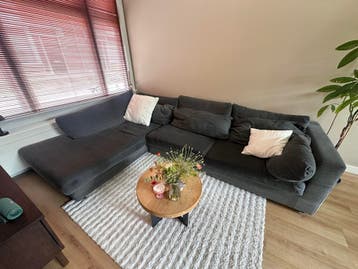 Ruime loungebank antraciet - DIRECT BESCHIKBAAR!