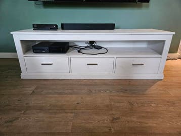 Wit TV-meubel met lades - 152x46x48,5 cm