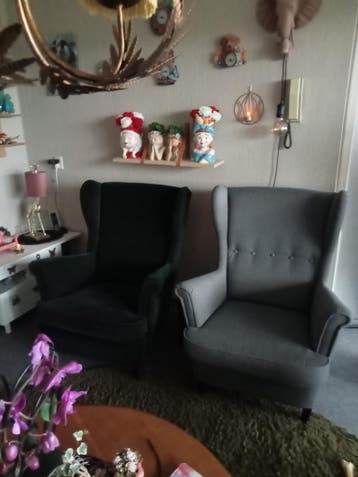 Gratis af te halen: 2 fauteuils (grijs en groen)