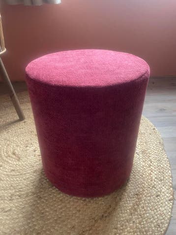 Bordeaux ronde poef kruk