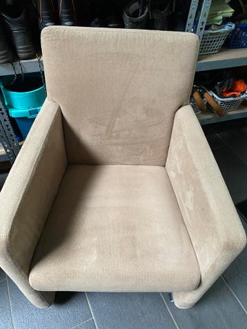 6 comfortabele fauteuils - beige stof