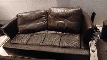 Comfortabele bruine leren bank - 3-zits