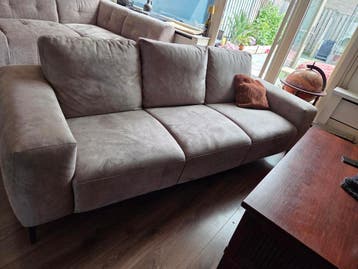 Comfortabele 3-zits bank in beige stof