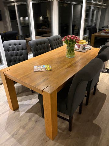 6 gestoffeerde stoelen donkergrijs