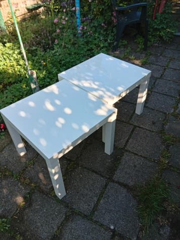 2 ikea tafeltjes 55 x 55 cm wit   GRATIS OPHALEN