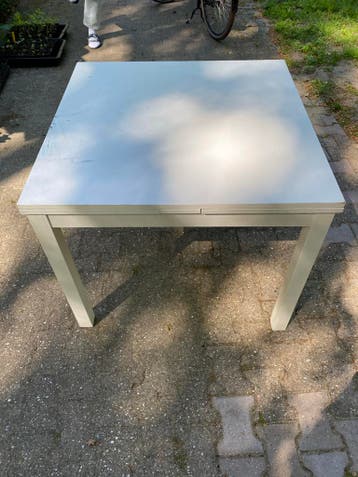 Witte eettafel - Gebruikt uitschuifbaar gratis