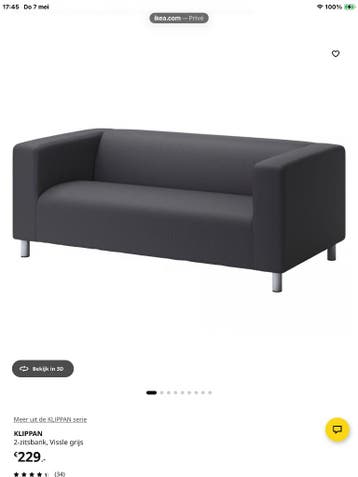 Klippan bank Van IKEA.