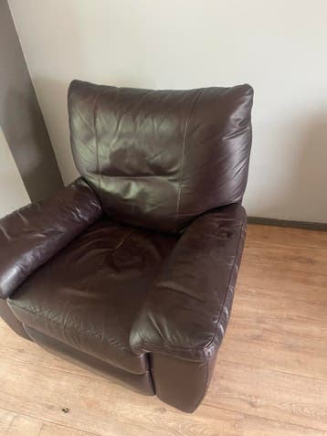 Comfortabele bruine leren fauteuil (2 units)